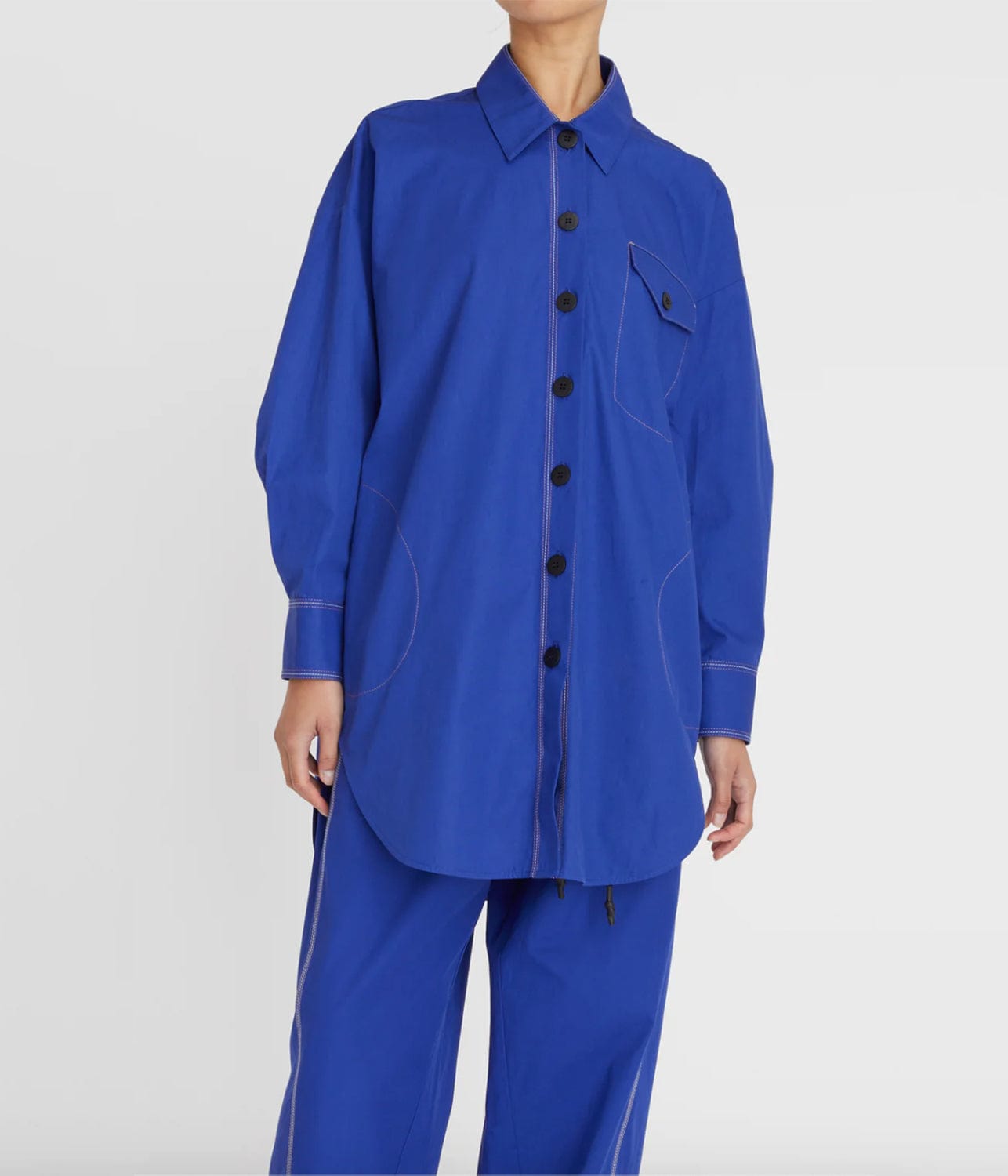 MADDY SHIRT JACKET- COLBALT | LEE MATHEWS | LEE MATHEWS MADDY SHIRT JACKET- COLBALT