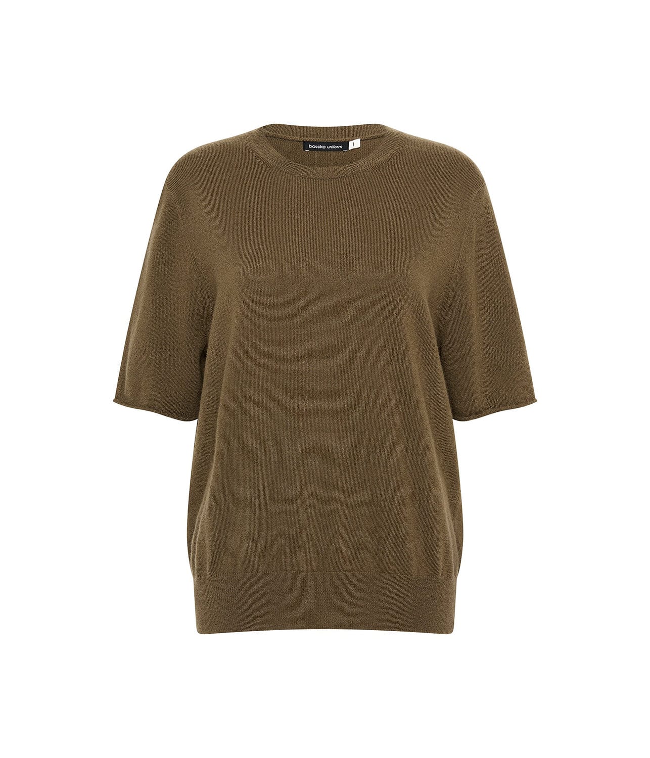MERINO CASHMERE SLOUCH TEE- KHAKI | BASSIKE | Bassike MERINO CASHMERE SLOUCH TEE- KHAKI