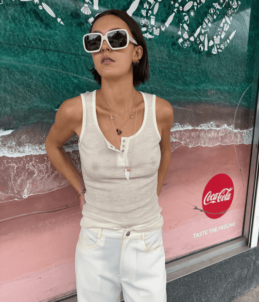MERINO HENELY TANK | CREAM | COURTNEY ZHENG COURTNEY ZHENG MERINO HENELY TANK
