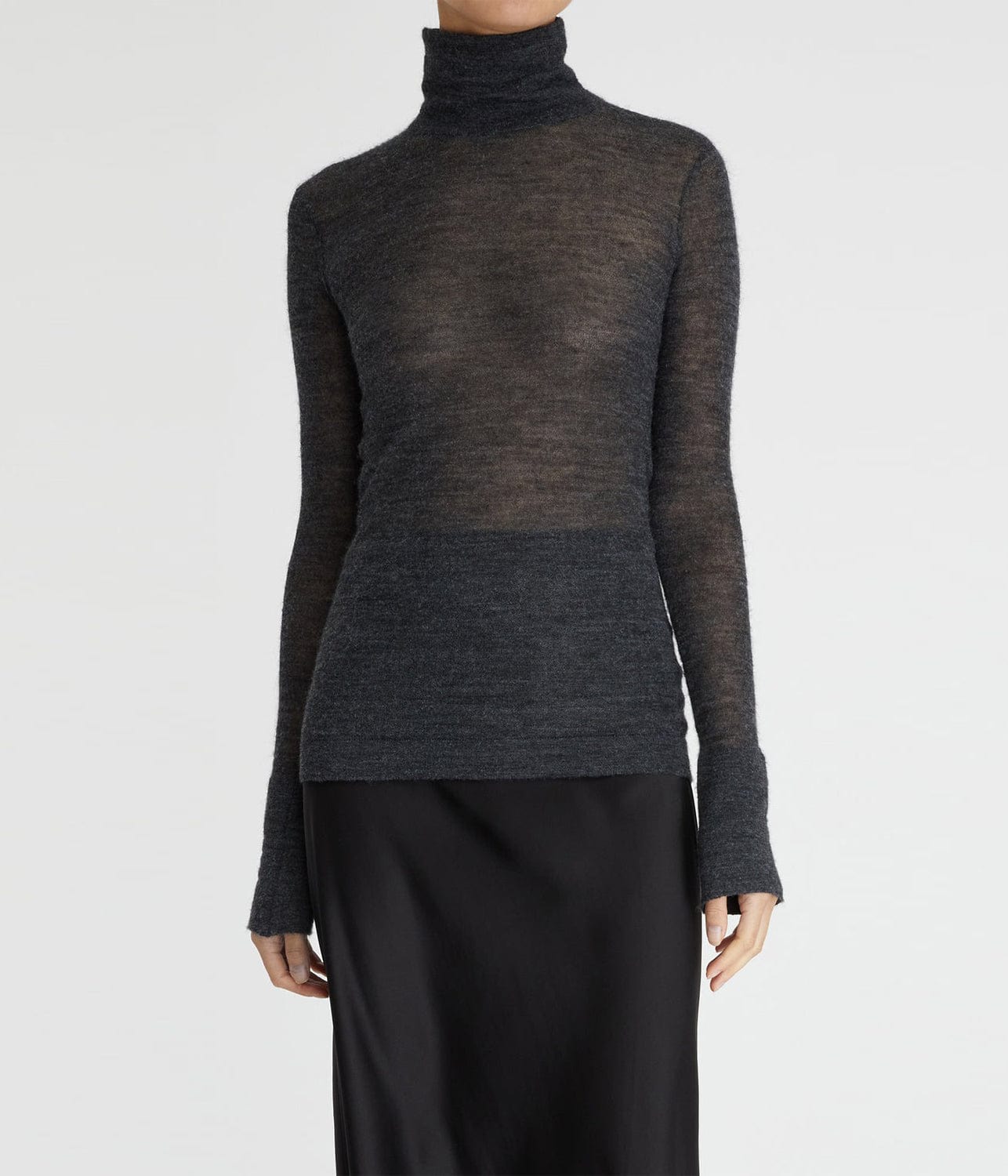 MILA TURTLENECK- CHARCOAL | LEE MATHEWS | LEE MATHEWS MILA TURTLENECK- CHARCOAL
