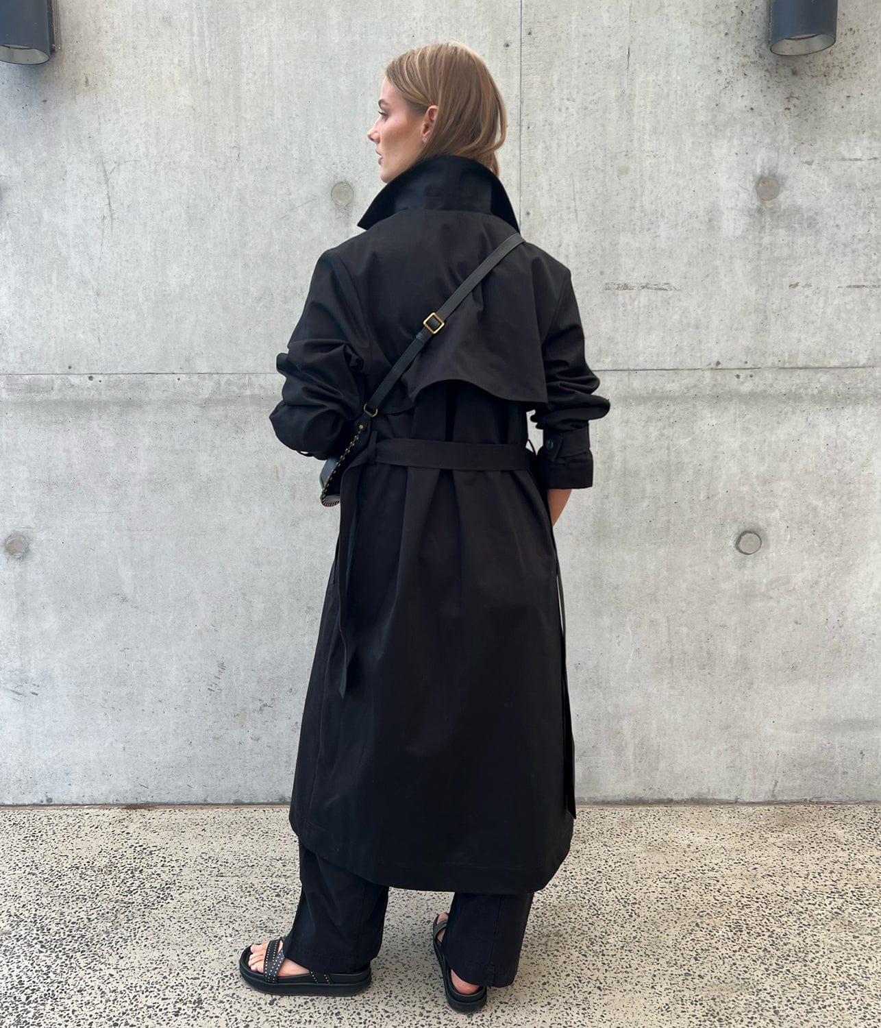 MOLESKIN TRENCH COAT- BLACK | MATIN | MATIN MOLESKIN TRENCH COAT- BLACK