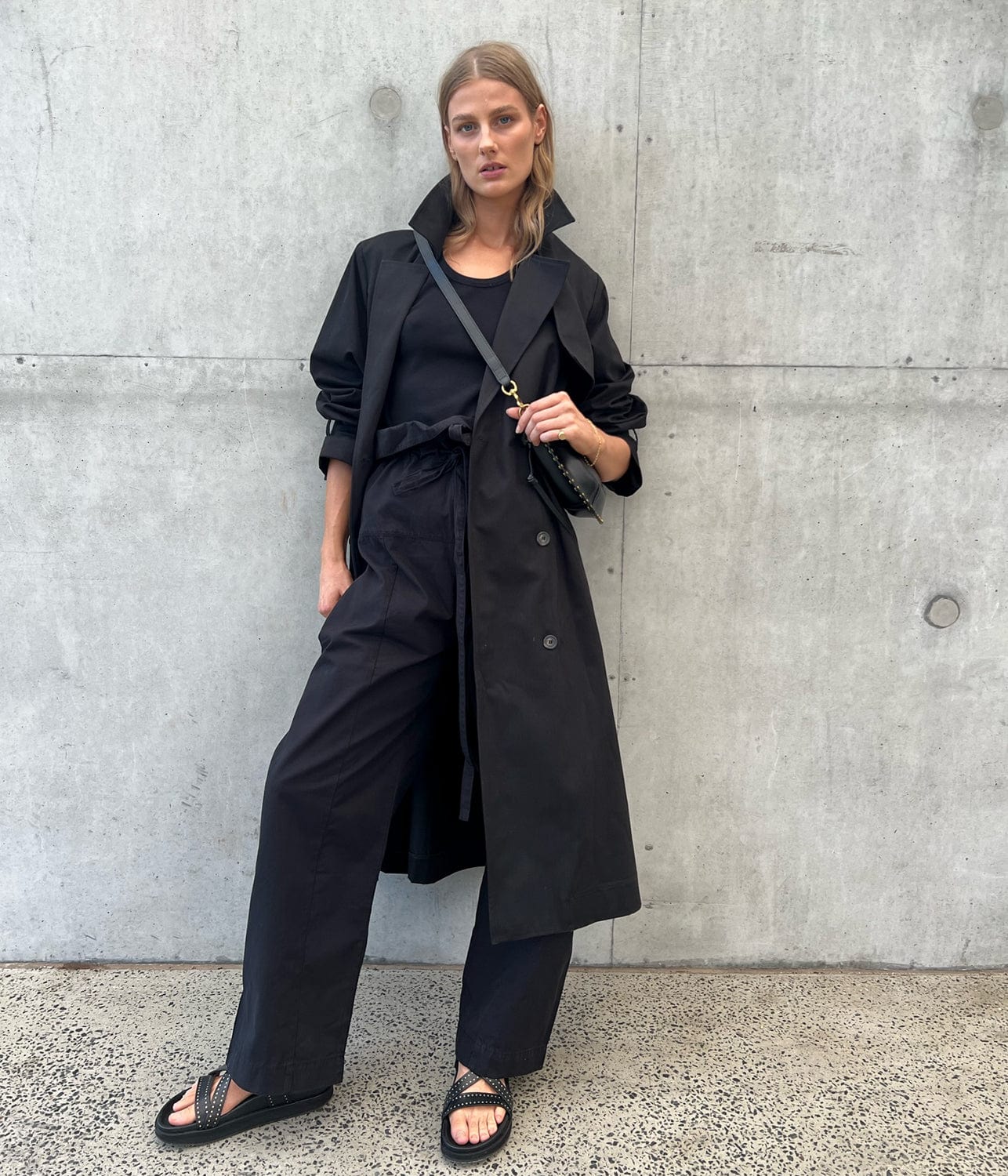 MOLESKIN TRENCH COAT- BLACK | MATIN | MATIN MOLESKIN TRENCH COAT- BLACK