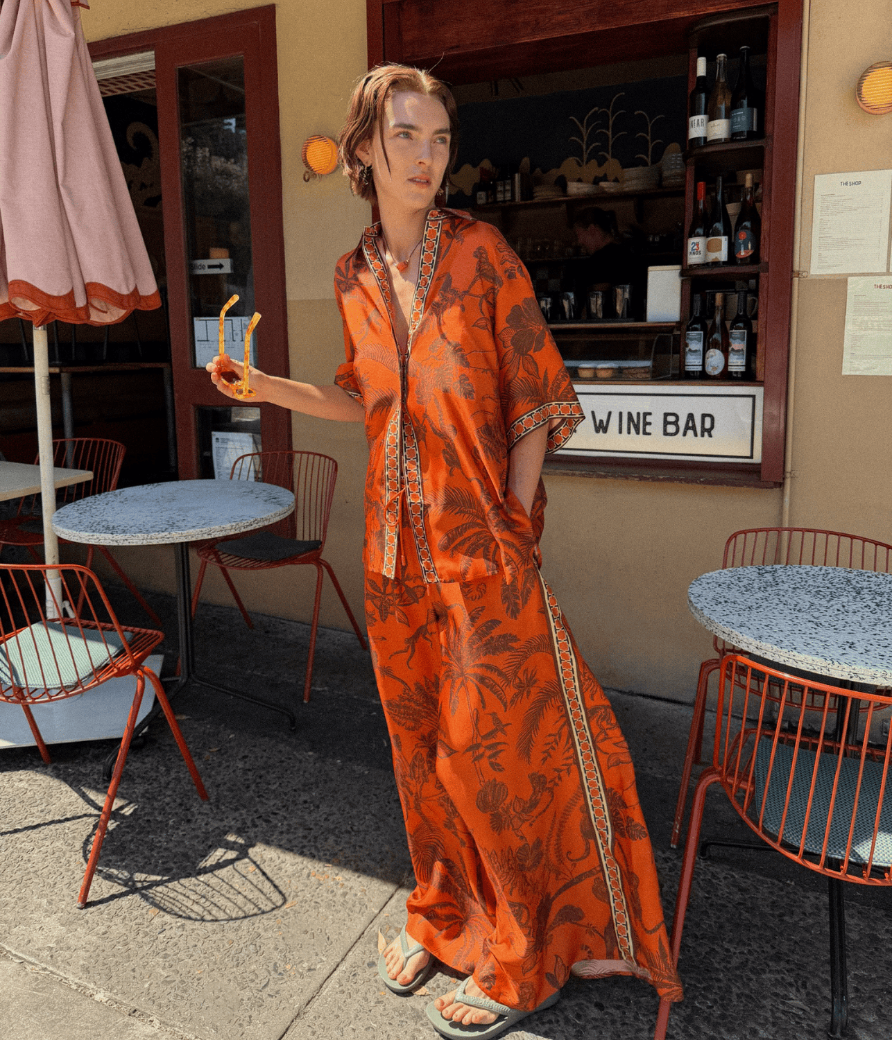 MONKEY DANCE SILK PALAZZO | ALEMAIS ALEMAIS MONKEY DANCE SILK PALAZZO