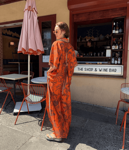 MONKEY DANCE SILK PALAZZO | ALEMAIS ALEMAIS MONKEY DANCE SILK PALAZZO