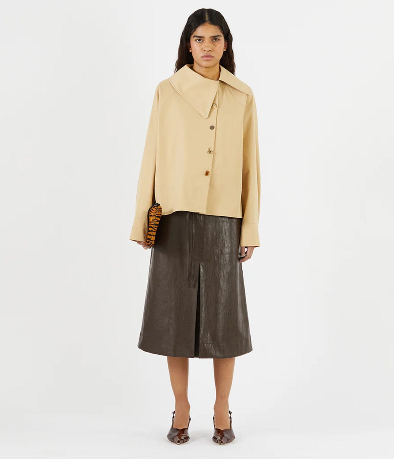 MONROE BLOUSE- TAN | REJINA PYO | REJINA PYO MONROE BLOUSE- TAN