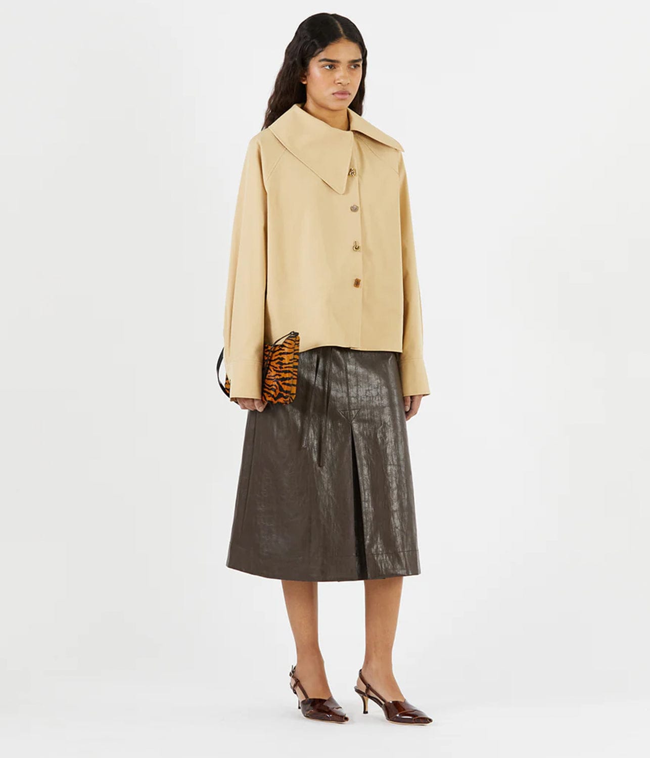 MONROE BLOUSE- TAN | REJINA PYO | REJINA PYO MONROE BLOUSE- TAN