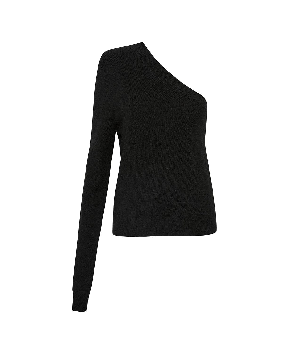 ONE SHOULDER KNIT- BLACK | BASSIKE | Bassike ONE SHOULDER KNIT- BLACK