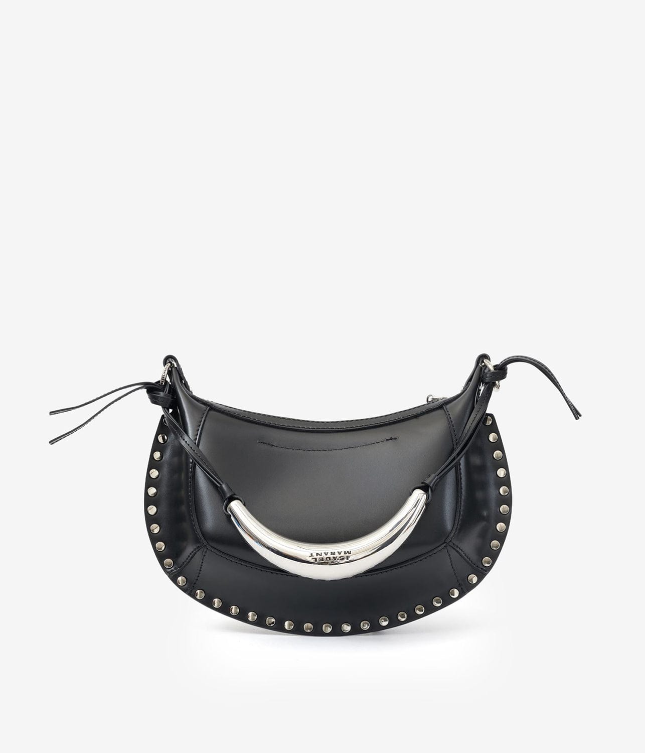 OSKAN MOON SHOULDER BAG- BLACK/SILVER | ISABEL MARANT |  ISABEL MARANT OSKAN MOON SHOULDER BAG- BLACK/SILVER