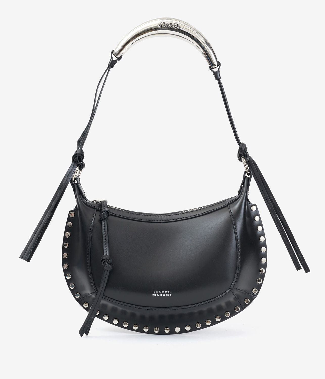 OSKAN MOON SHOULDER BAG- BLACK/SILVER | ISABEL MARANT |  ISABEL MARANT OSKAN MOON SHOULDER BAG- BLACK/SILVER