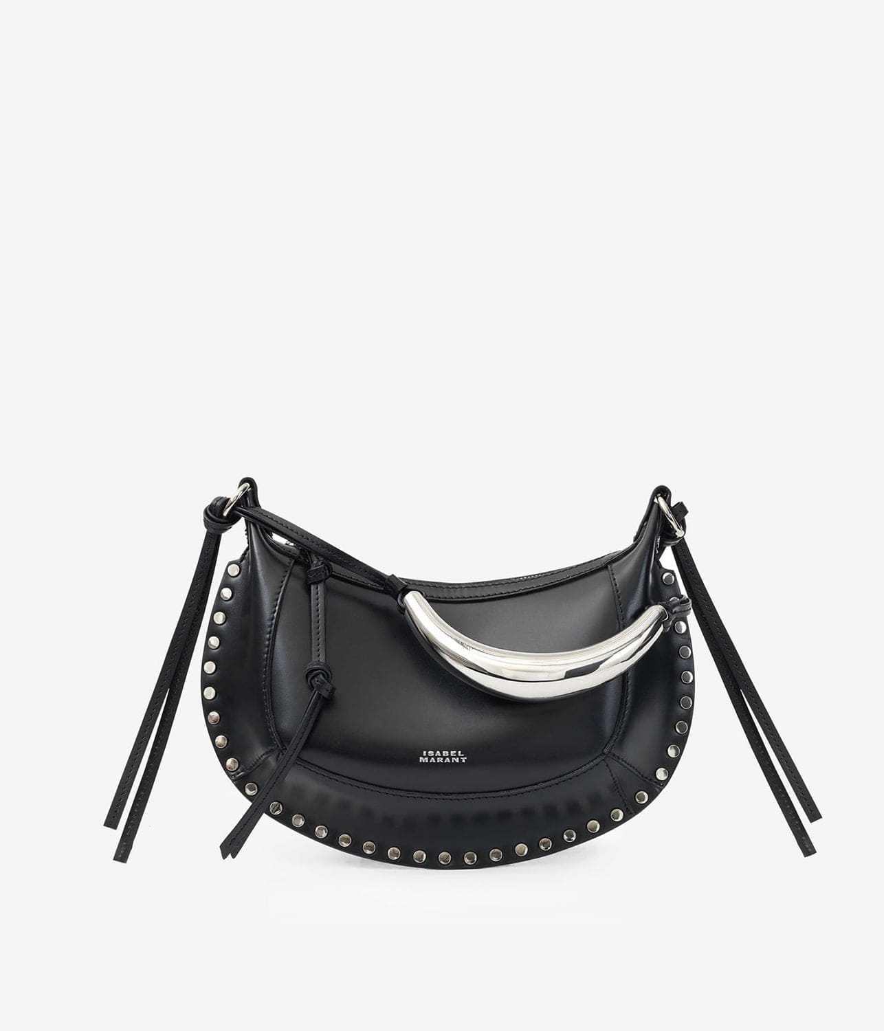 OSKAN MOON SHOULDER BAG- BLACK/SILVER | ISABEL MARANT |  ISABEL MARANT OSKAN MOON SHOULDER BAG- BLACK/SILVER