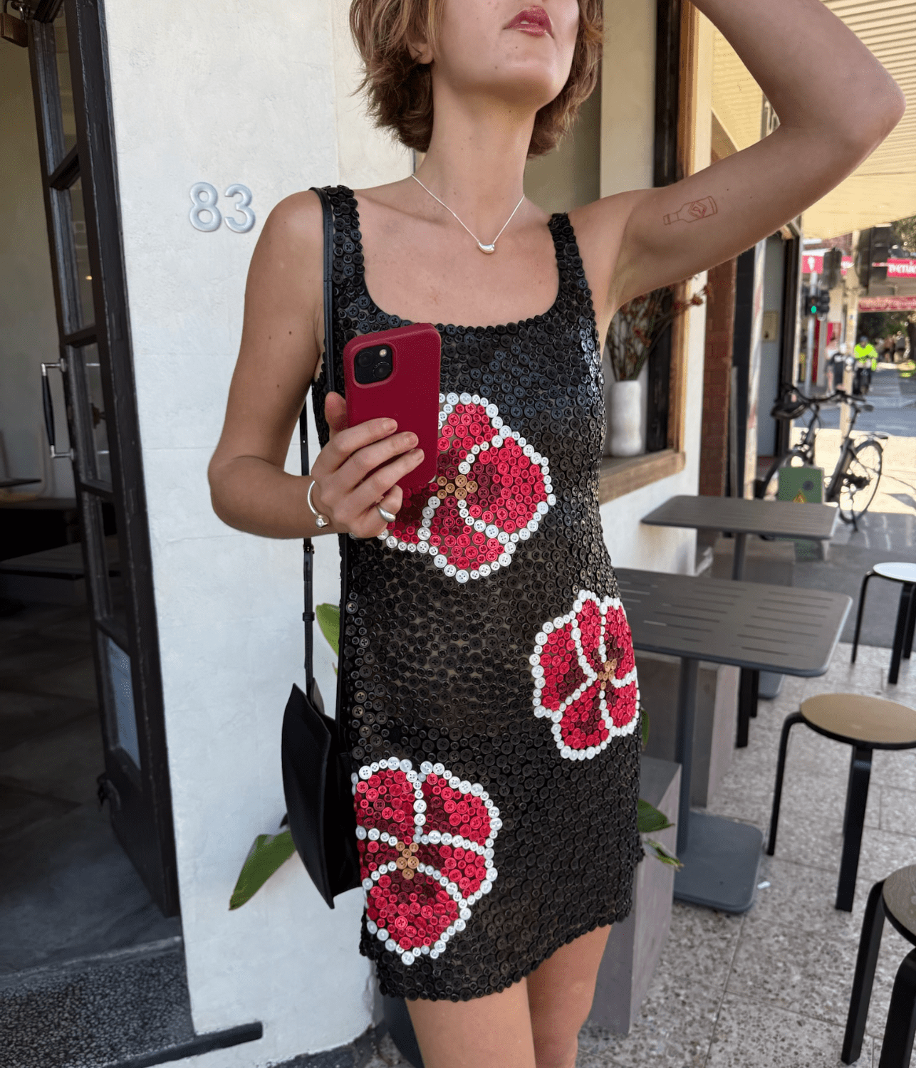 PANSY BUTTON MINI DRESS | WYNN HAMLYN WYNN HAMLYN PANSY BUTTON MINI DRESS