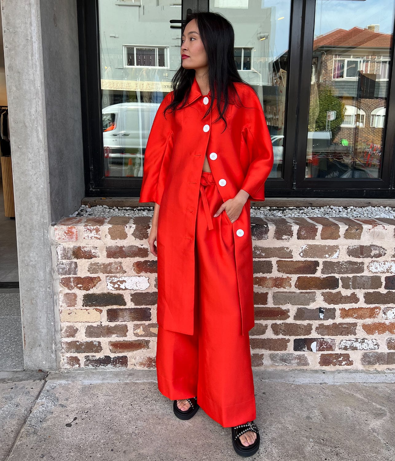 PENNY JACKET- CRIMSON | LEE MATHEWS | LEE MATHEWS PENNY JACKET- CRIMSON