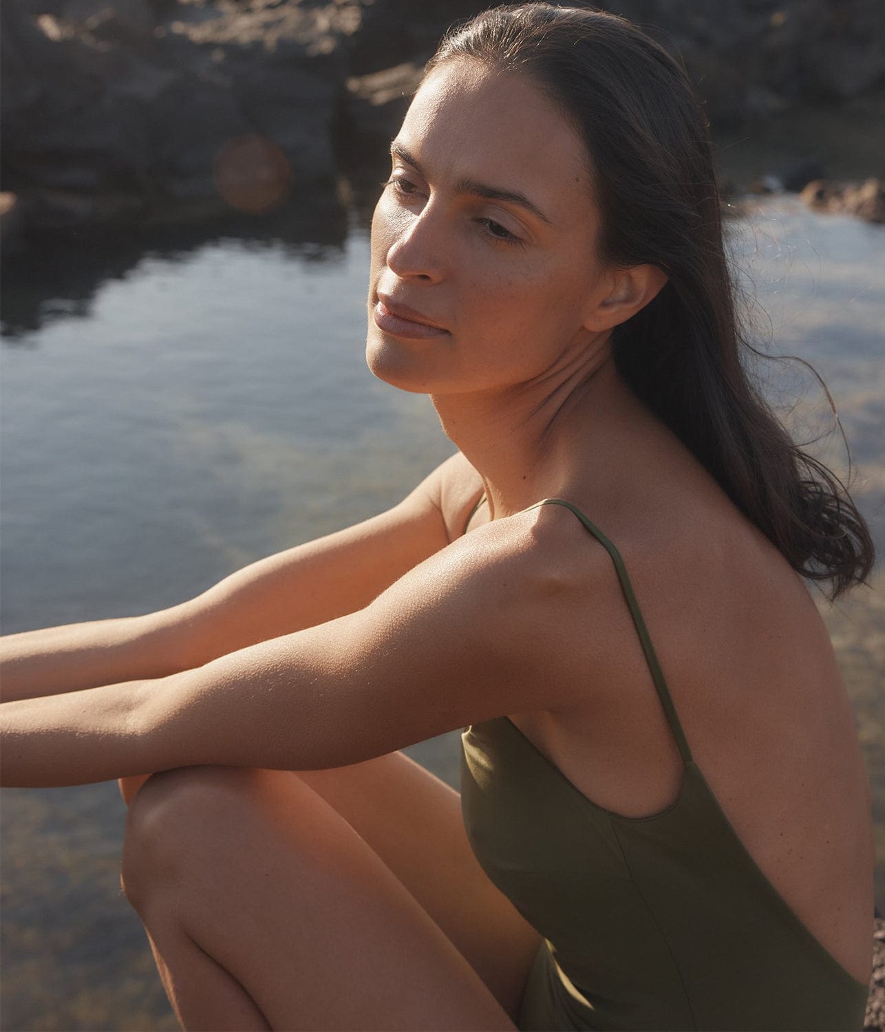 PETITE SCOOP ONE PIECE- OLIVE | INNES LAUREN | INNES LAUREN PETITE SCOOP ONE PIECE- OLIVE