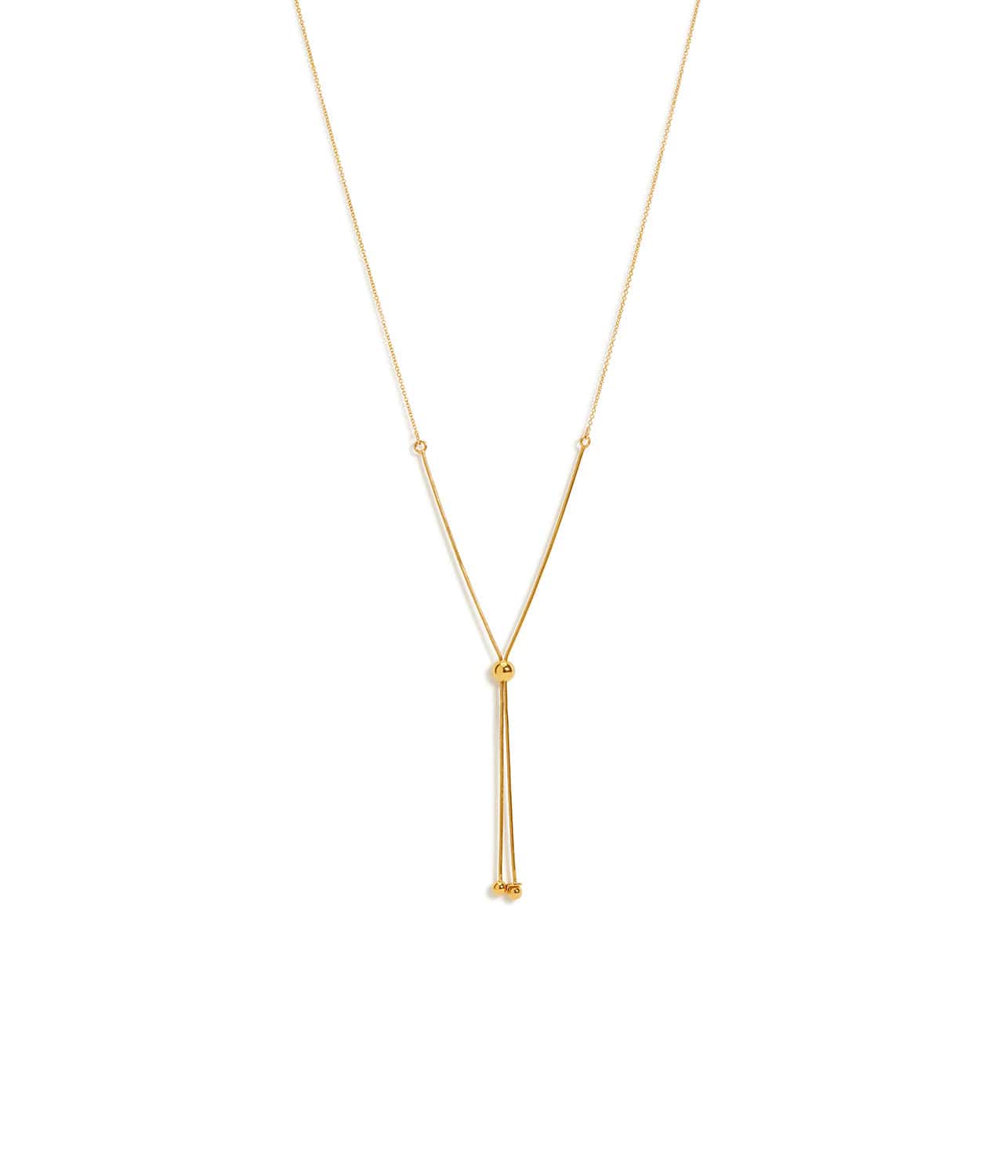 PICCOLA LARIAT NECKLACE- GOLD | PETITE GRAND | PETITE GRAND PICCOLA LARIAT NECKLACE- GOLD