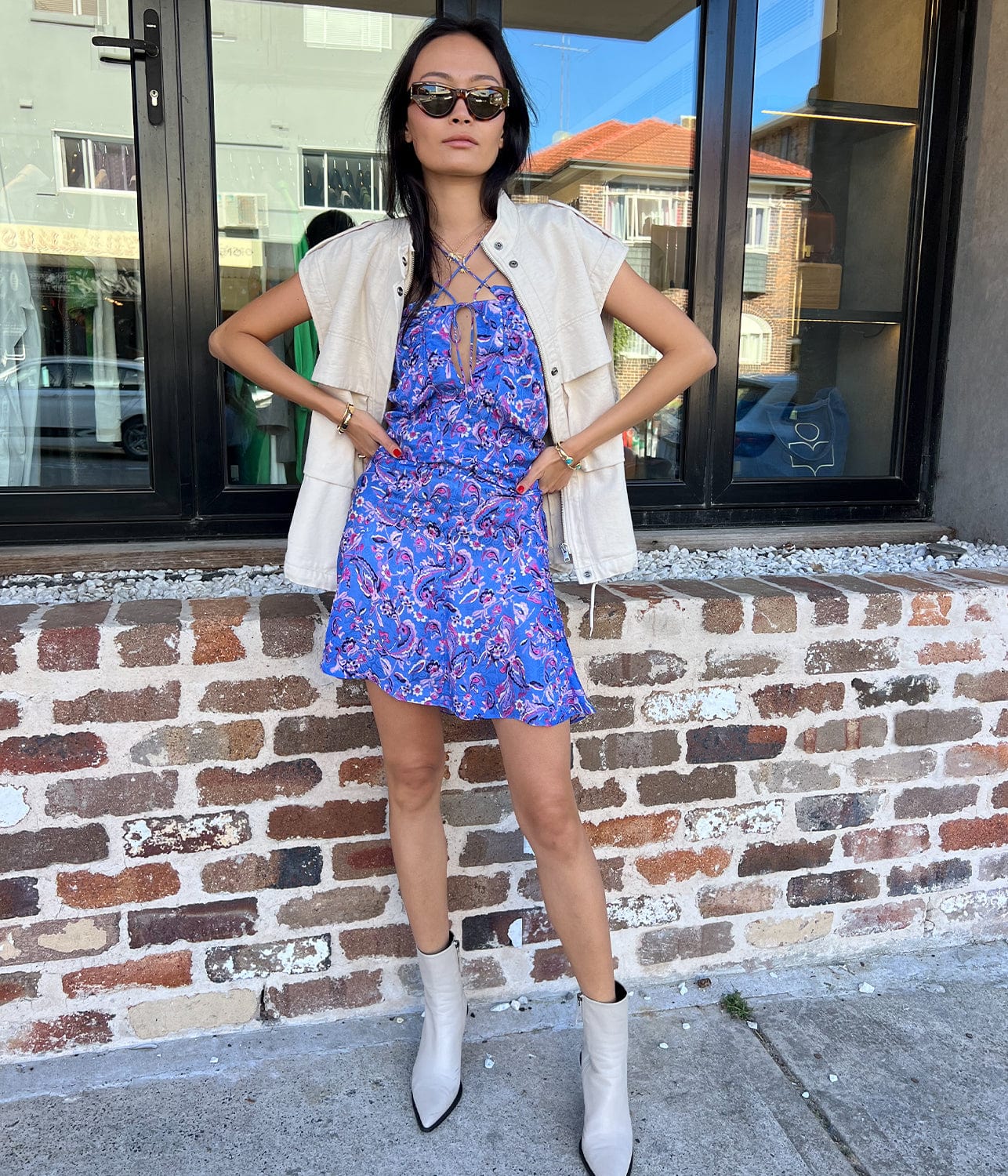 PRESLY DRESS- BLUE - Main Image