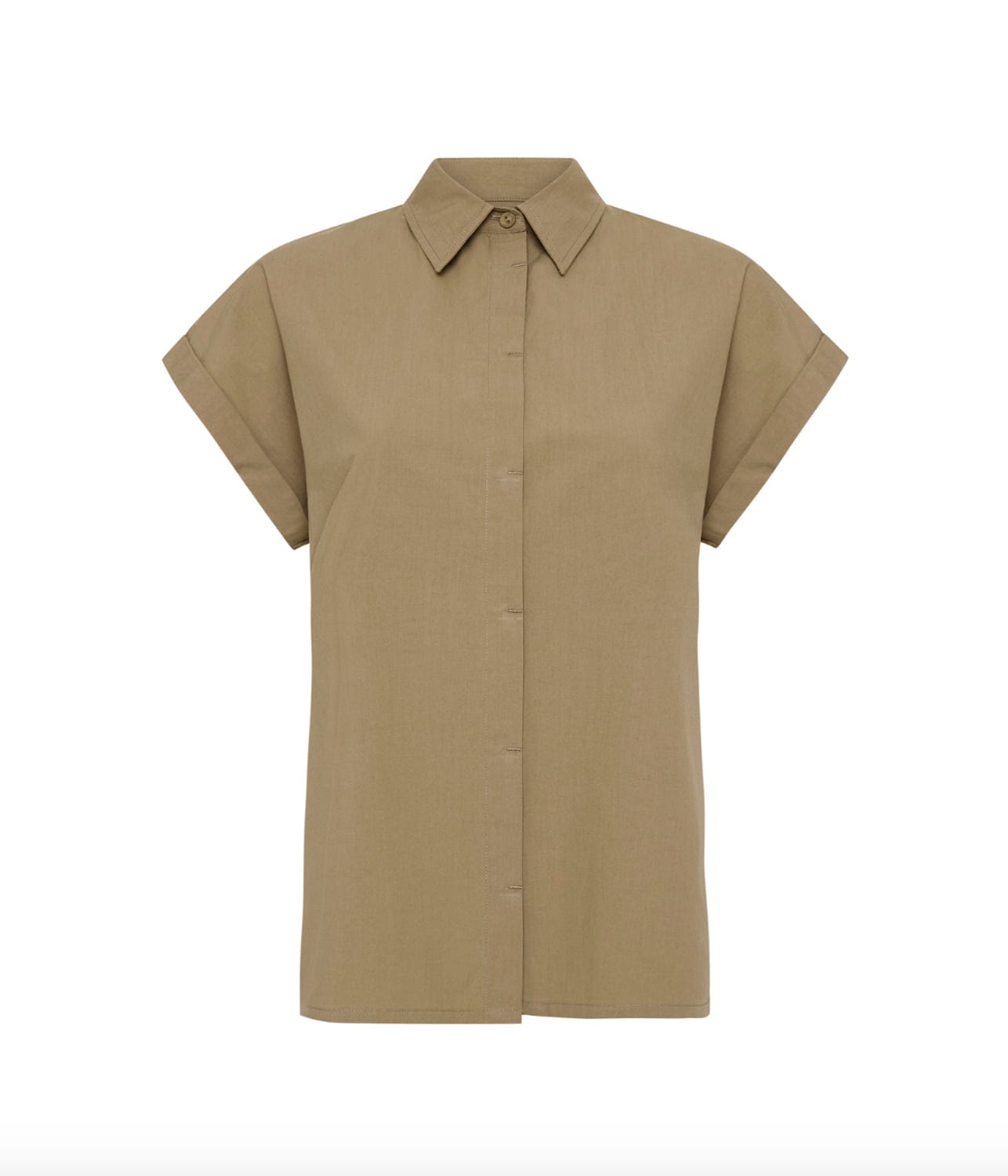 RELAXED SLEEVELESS SHIRT- TAUPE | MATTEAU | MATTEAU RELAXED SLEEVELESS SHIRT- TAUPE
