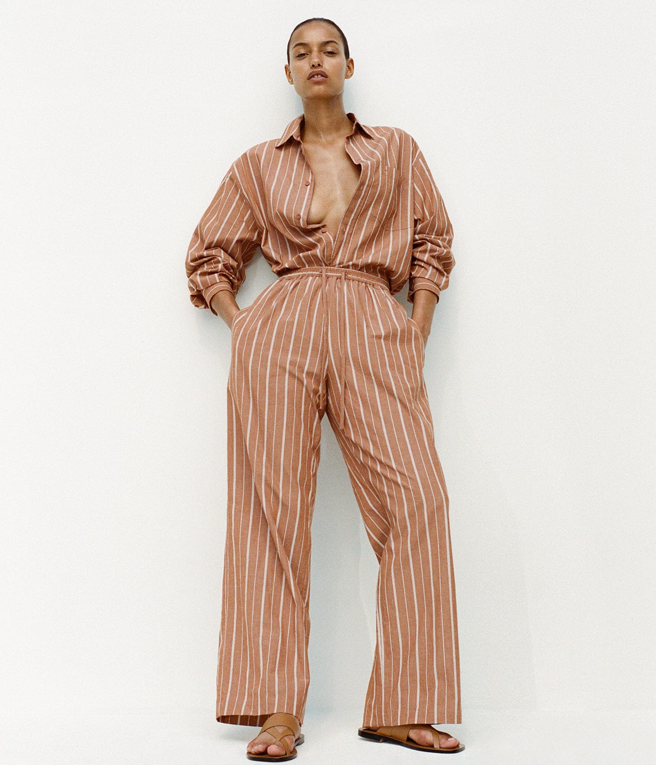 RELAXED STRIPE PANT- DESERT STRIPE | MATTEAU | MATTEAU RELAXED STRIPE PANT- DESERT STRIPE