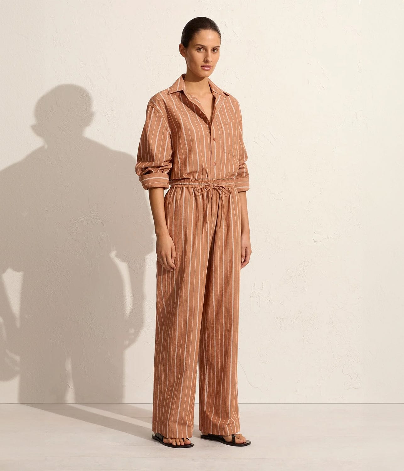 RELAXED STRIPE SHIRT- DESERT STRIPE | MATTEAU |  MATTEAU RELAXED STRIPE SHIRT- DESERT STRIPE