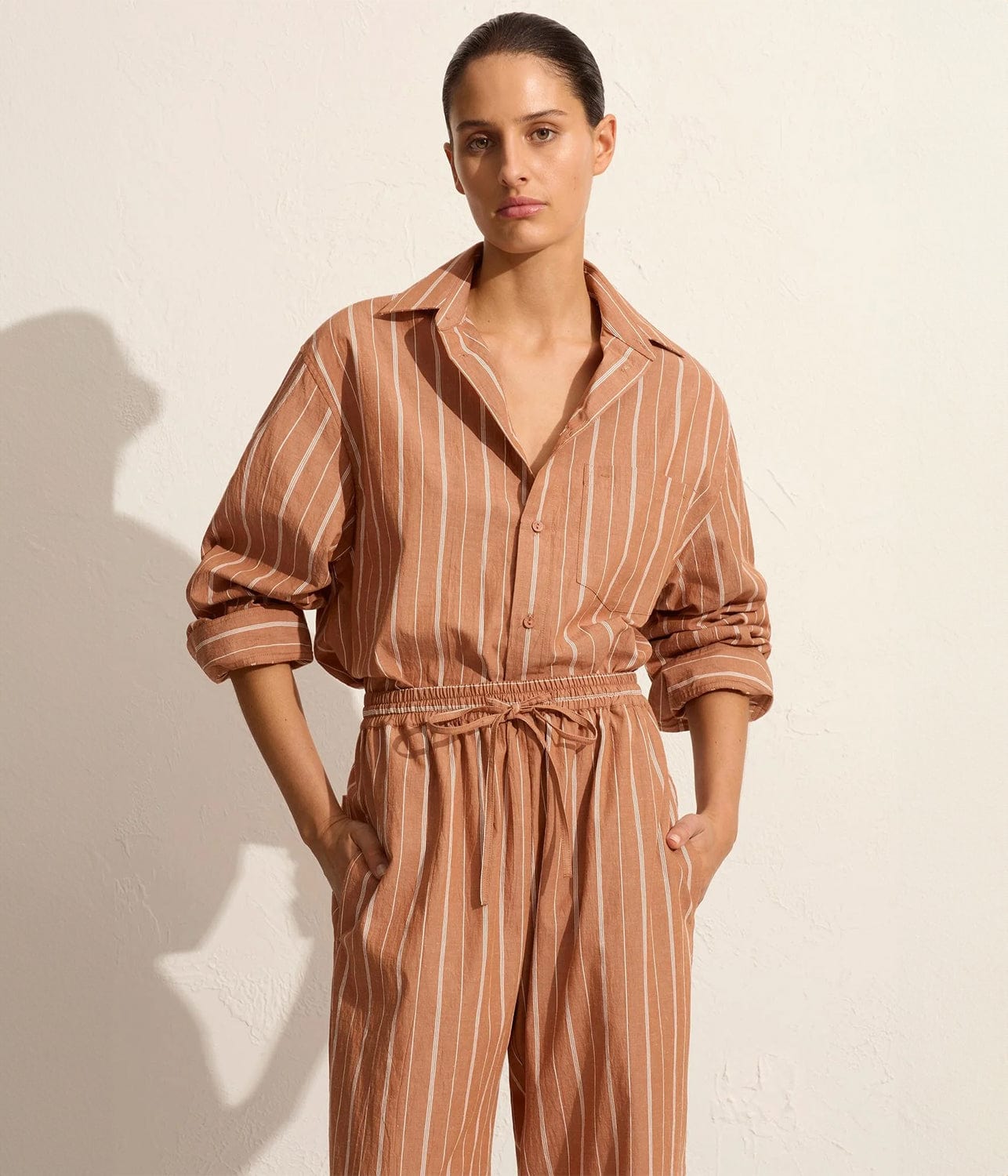 RELAXED STRIPE SHIRT- DESERT STRIPE | MATTEAU |  MATTEAU RELAXED STRIPE SHIRT- DESERT STRIPE