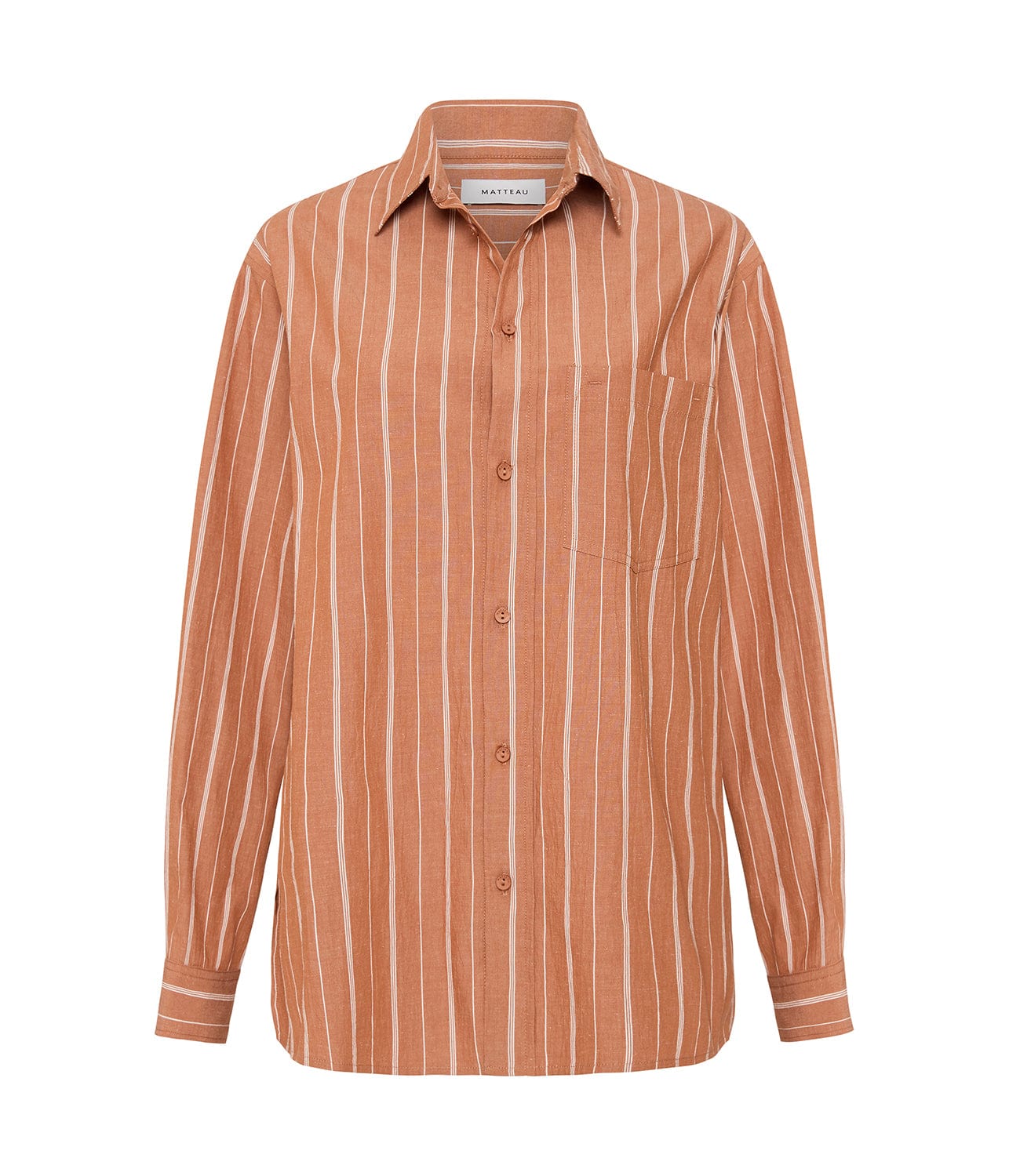 RELAXED STRIPE SHIRT- DESERT STRIPE | MATTEAU |  MATTEAU RELAXED STRIPE SHIRT- DESERT STRIPE