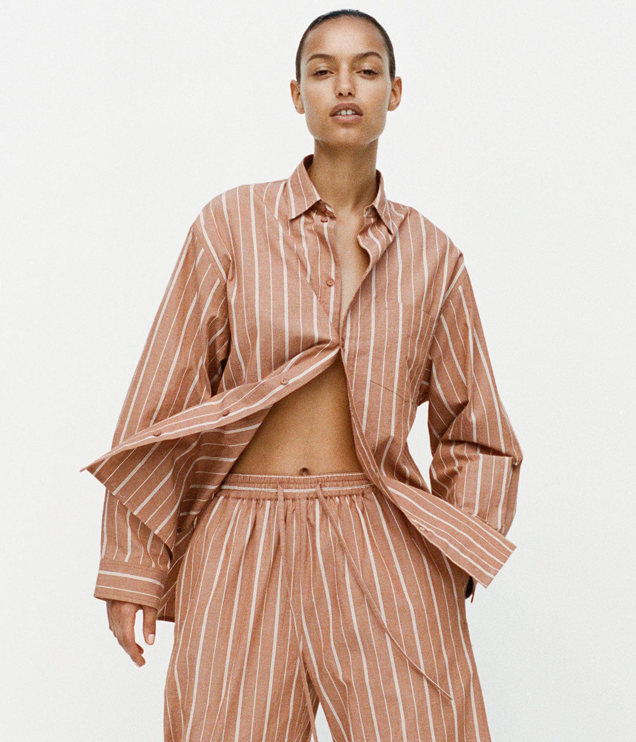 RELAXED STRIPE SHIRT- DESERT STRIPE | MATTEAU |  MATTEAU RELAXED STRIPE SHIRT- DESERT STRIPE