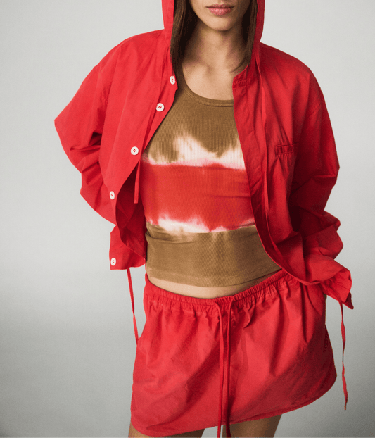 RIBBED SINGLET SCARLET | LUUDA LUUDA RIBBED SINGLET