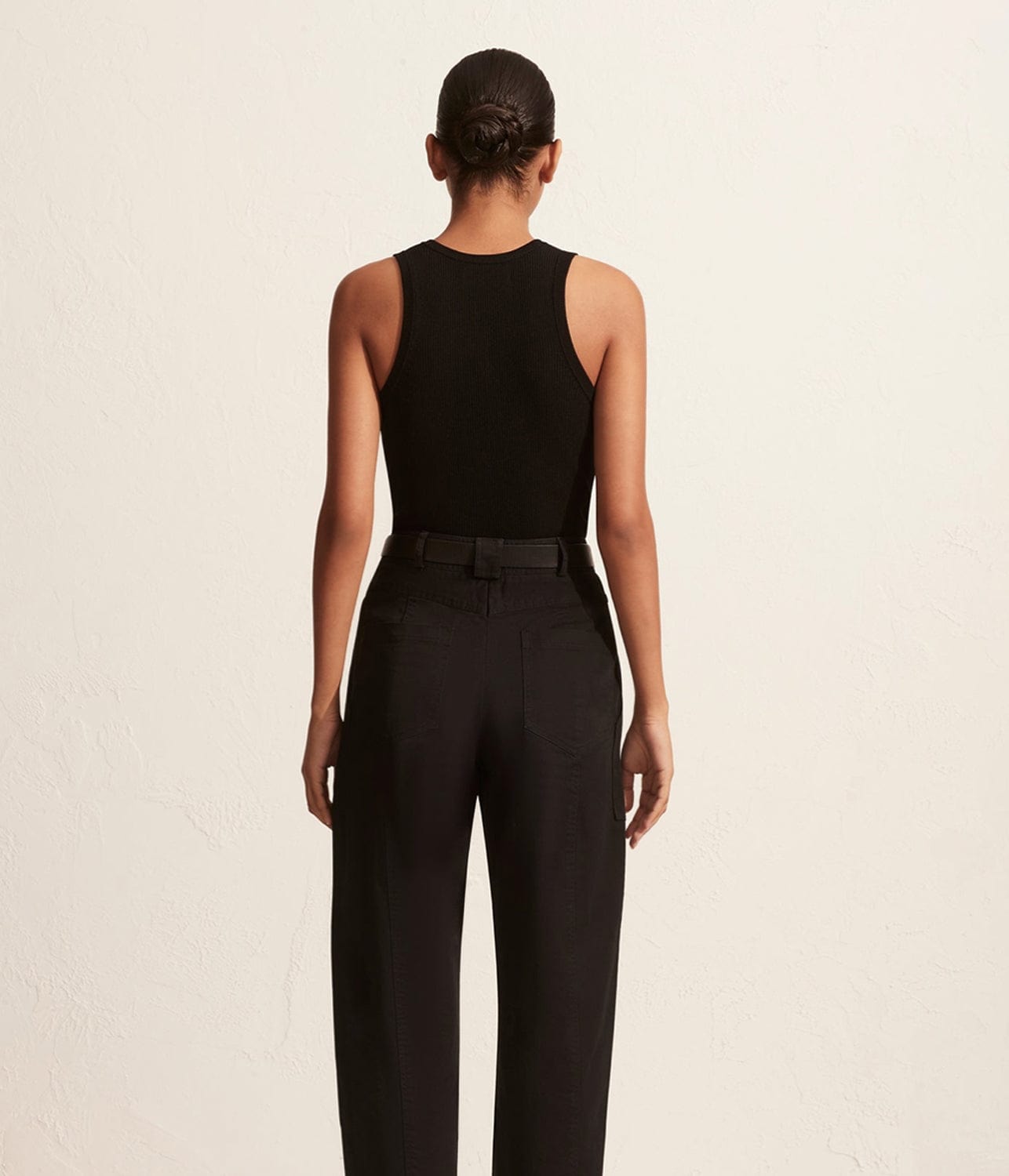 RIBBEN TANK TOP- BLACK | MATTEAU | MATTEAU RIBBED TANK TOP- BLACK