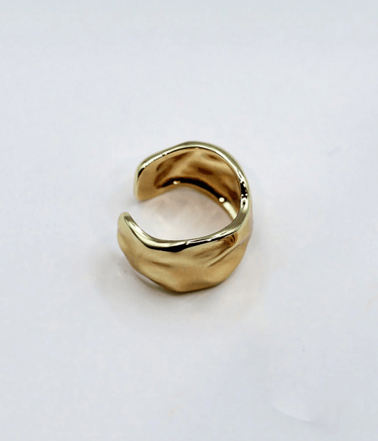 RIPPLED SHIELD UPPER-FINGER RING | BRASS F+H STUDIOS RIPPLED SHIELD UPPER-FINGER RING | BRASS