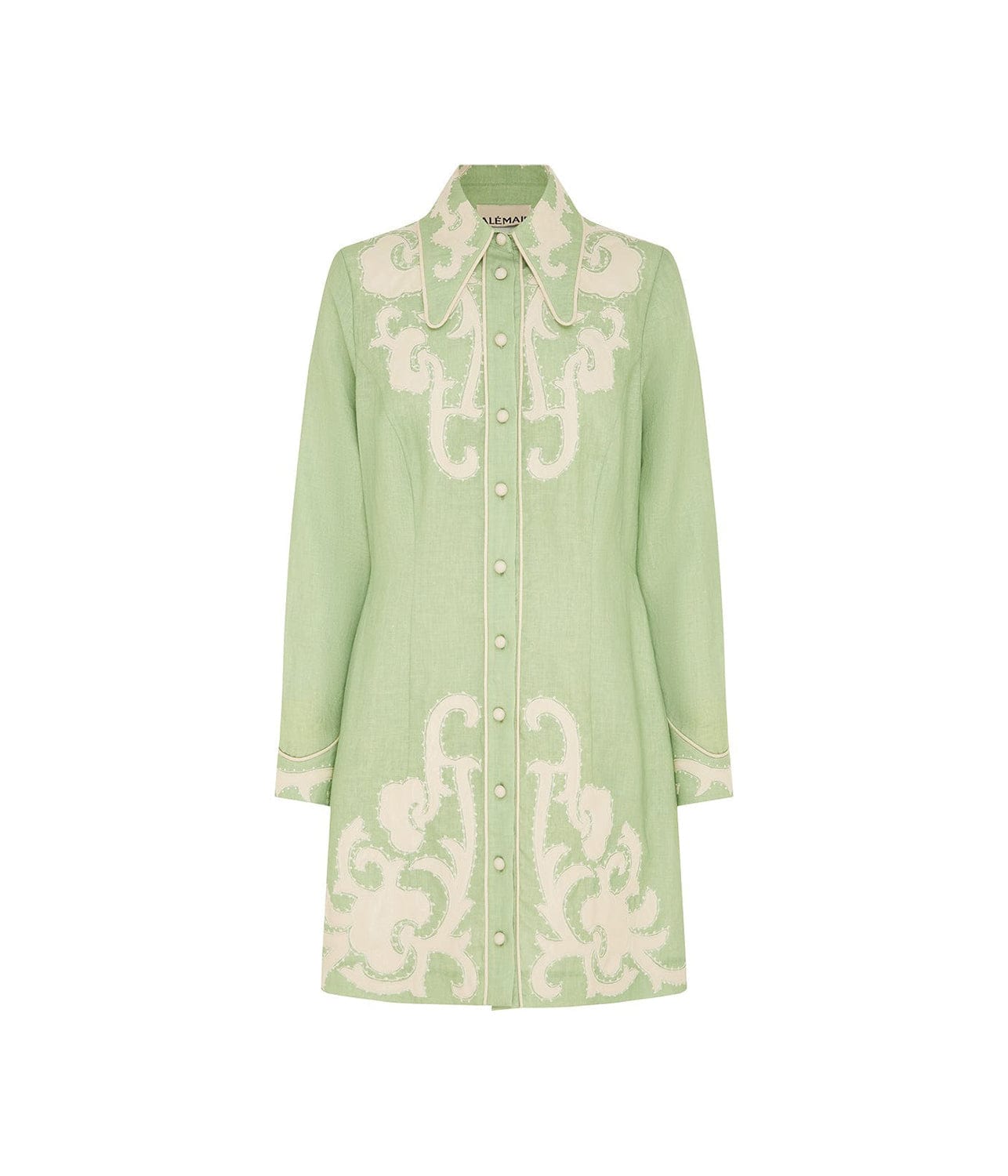 RUBY APPLIQUE MINI DRESS- GREEN | ALEMAIS | ALEMAIS RUBY APPLIQUE MINI DRESS- GREEN
