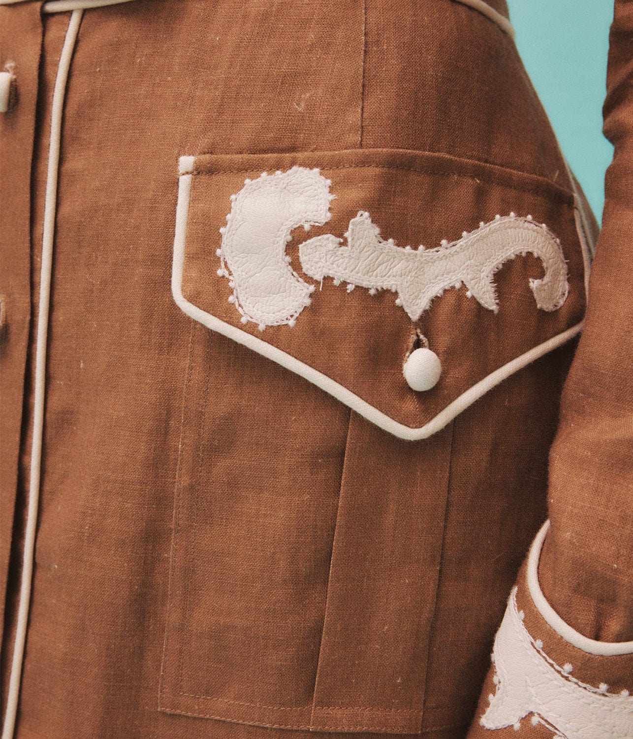 RUBY APPLIQUÉ SKIRT - BROWN | ALEMAIS | ALEMAIS RUBY APPLIQUÉ SKIRT - BROWN