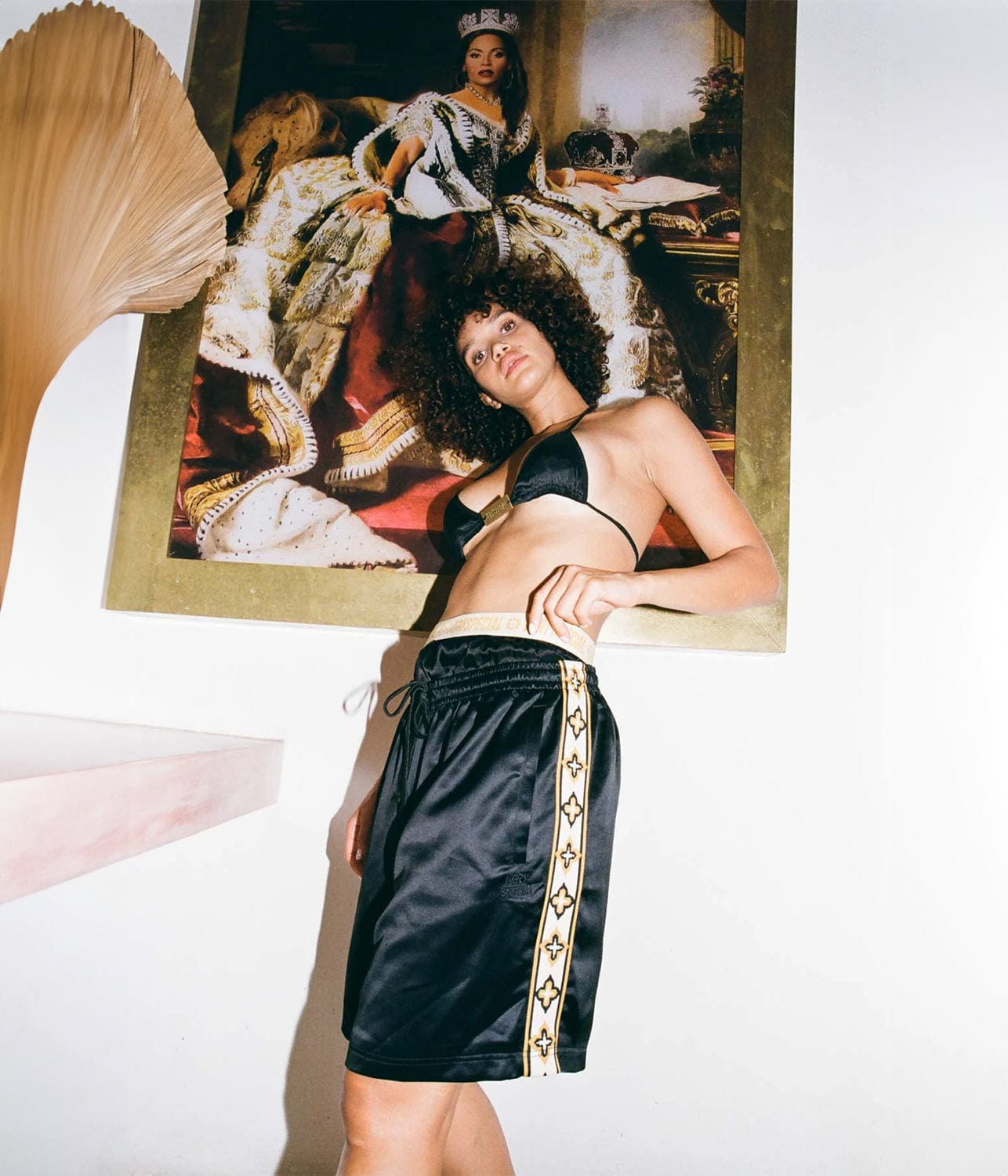 SATIN BASKETBALL SHORTS- BLACK | SOMETHING VERY SPECIAL | SOMETHING VERY SPECIAL SATIN BASKETBALL SHORTS- BLACK