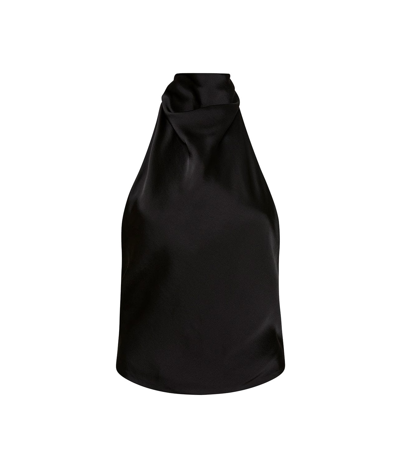 SATIN SCARF BLOUSE-BLACK | MATTEAU | MATTEAU SATIN SCARF BLOUSE-BLACK