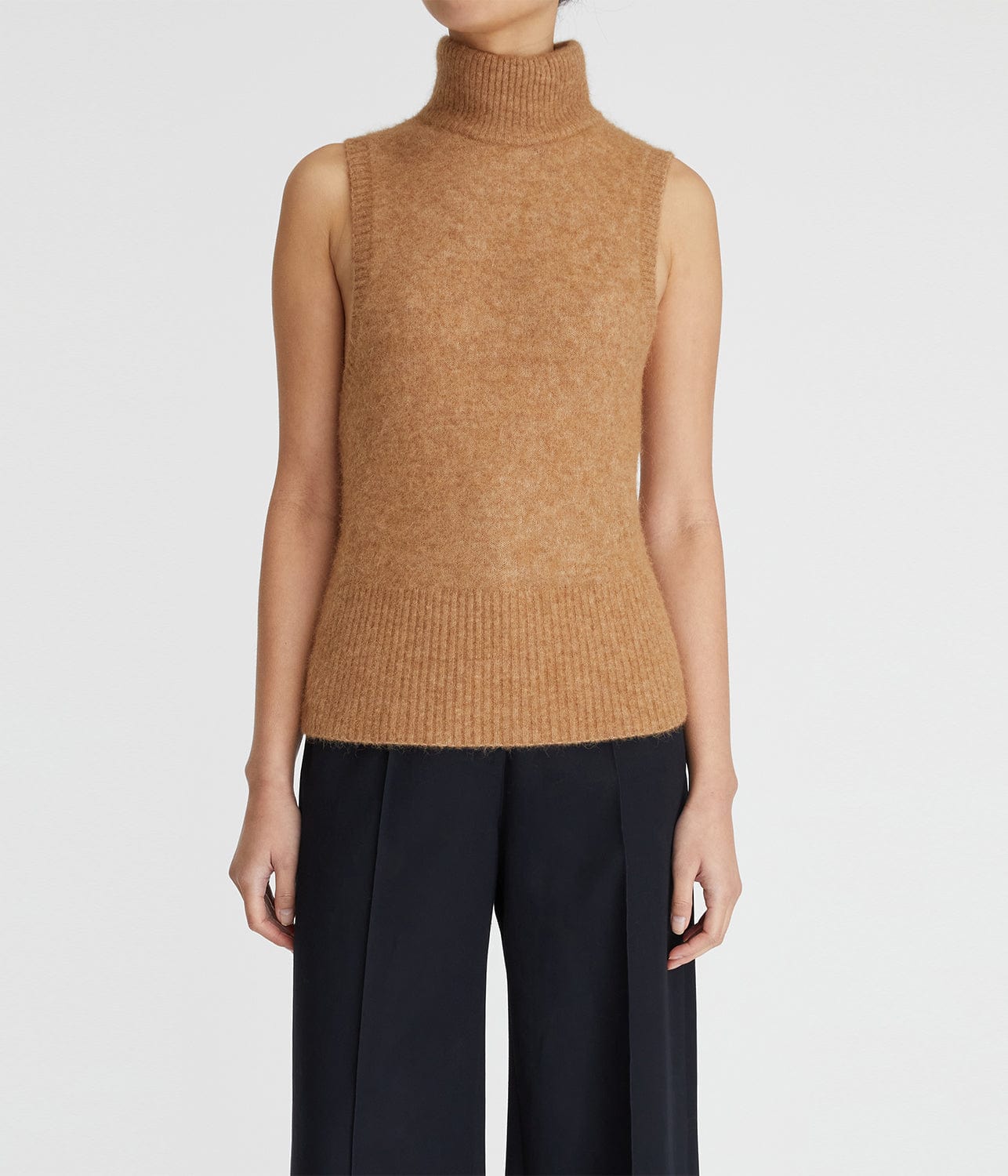 SAWYER TURTLENECK TANK- CAMEL | LEE MATHEWS | LEE MATHEWS SAWYER TURTLENECK TANK- CAMEL