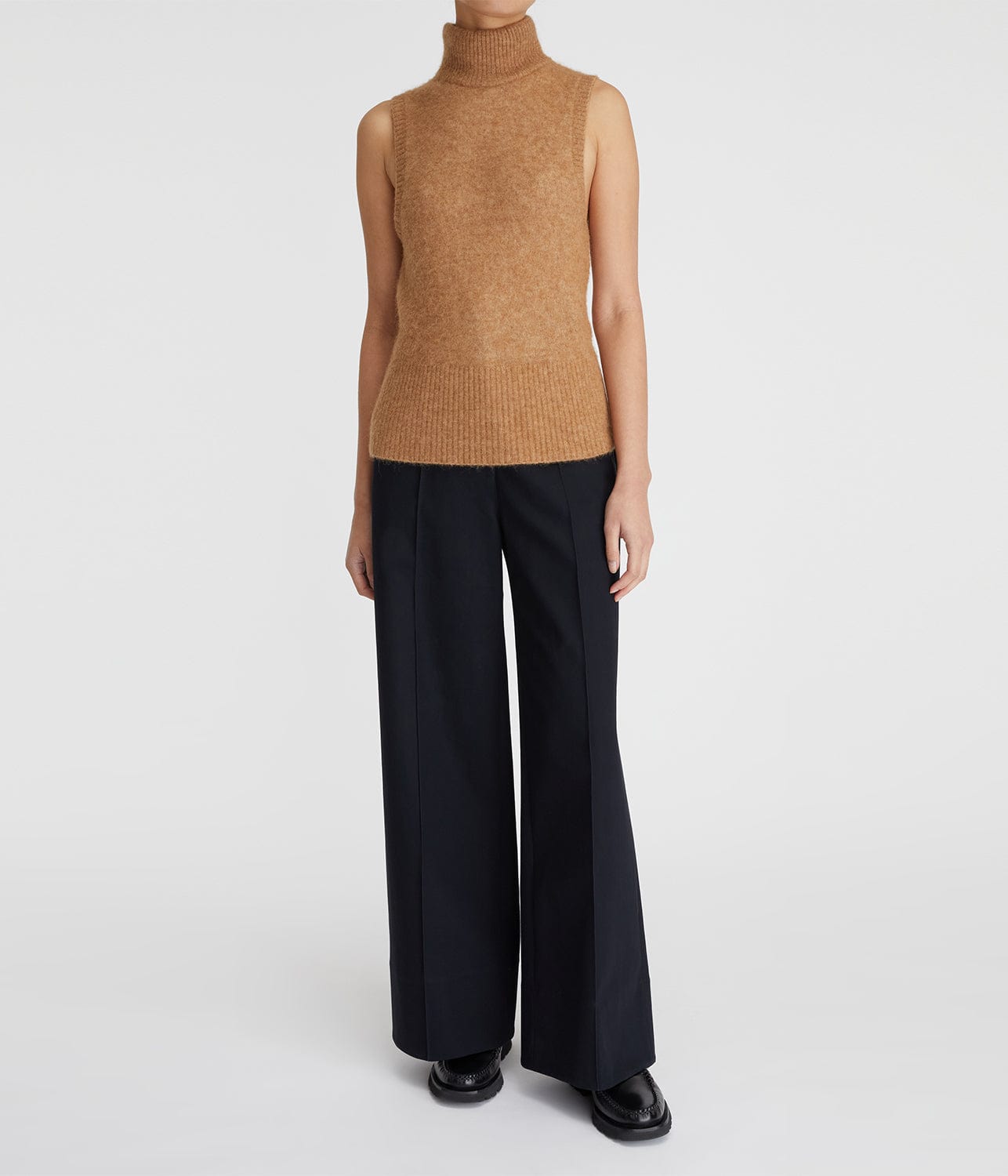 SAWYER TURTLENECK TANK- CAMEL | LEE MATHEWS | LEE MATHEWS SAWYER TURTLENECK TANK- CAMEL