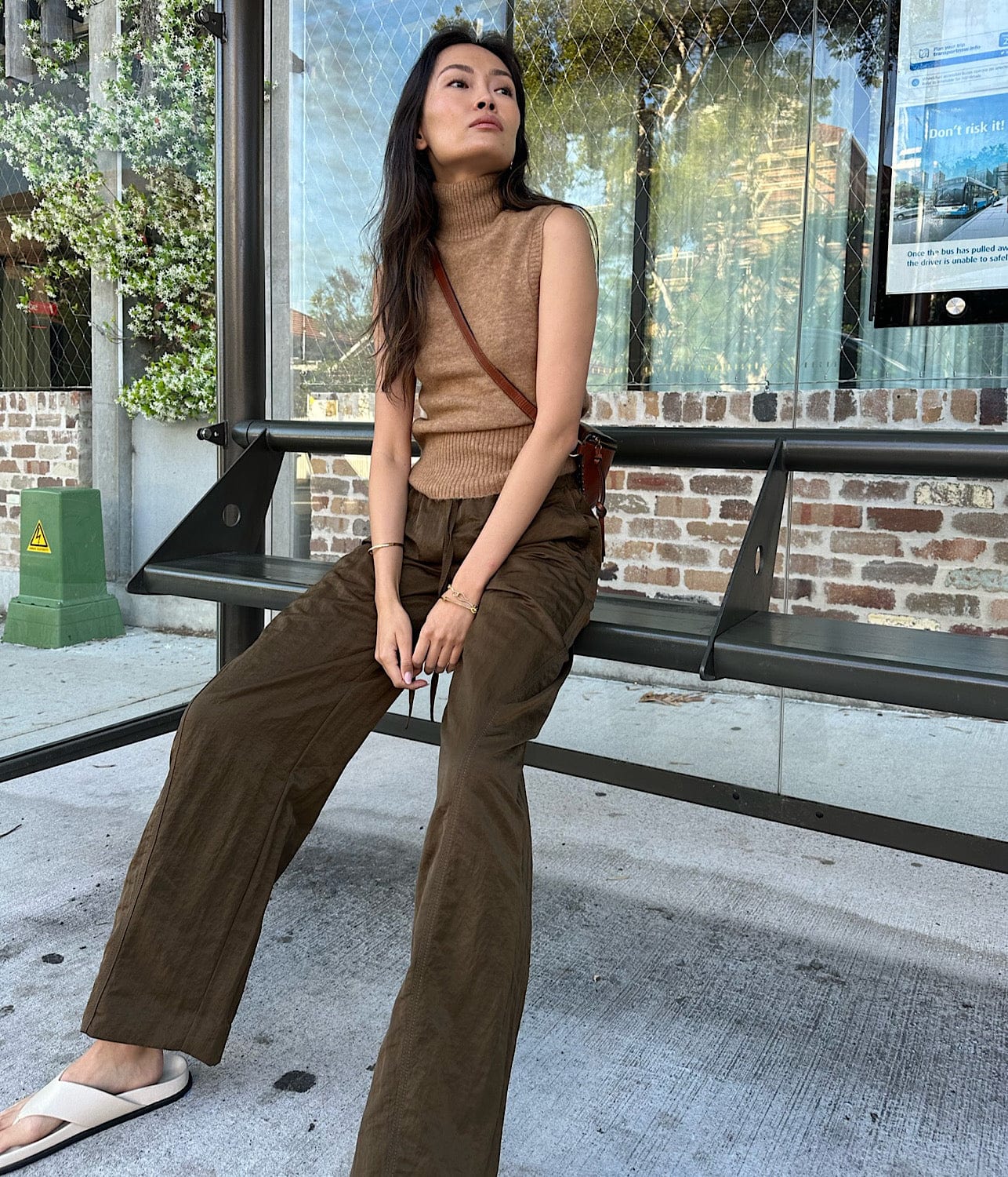 SAWYER TURTLENECK TANK- CAMEL | LEE MATHEWS | LEE MATHEWS SAWYER TURTLENECK TANK- CAMEL