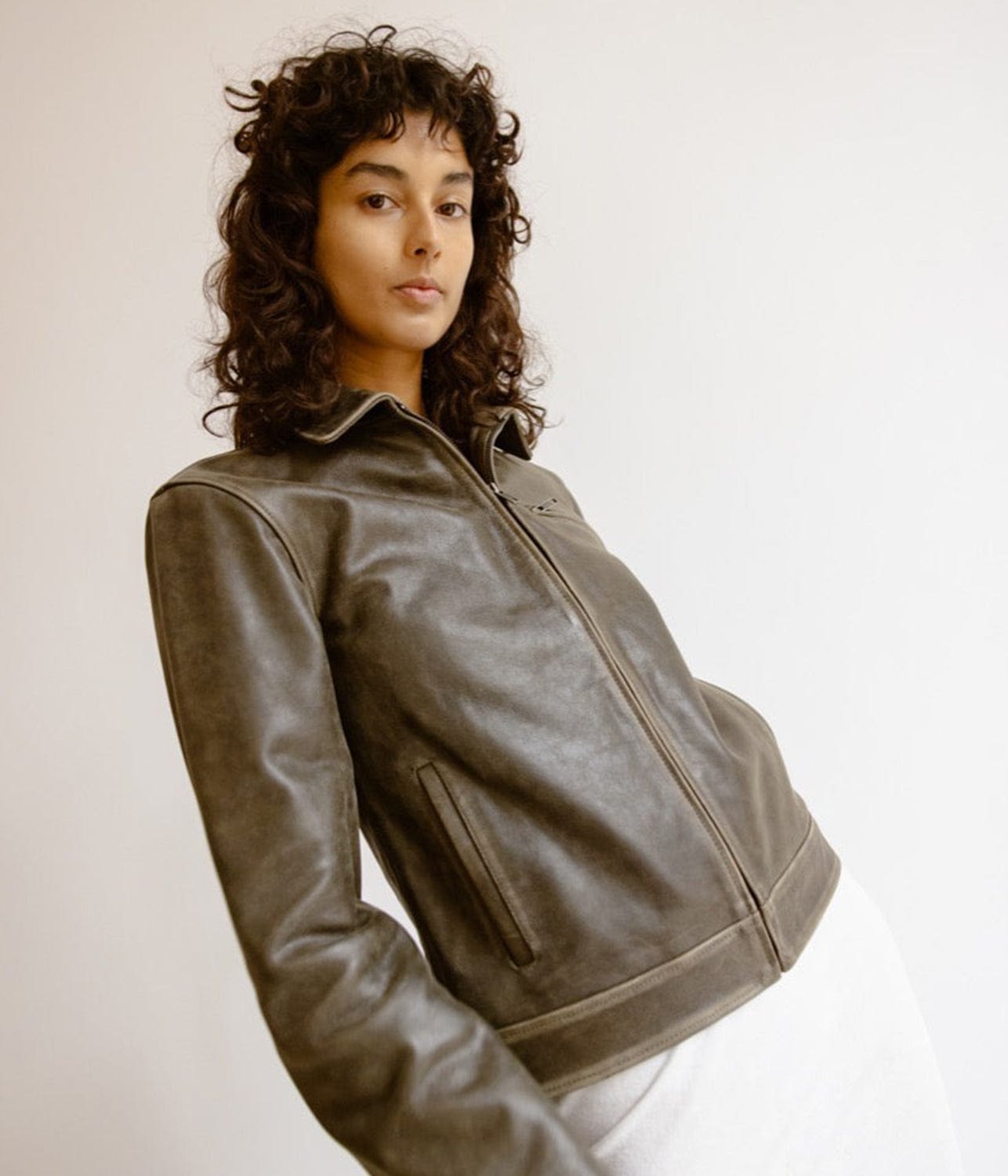 SEVILLE LEATHER JACKET- BROWN | MUSIER PARIS | MUSIER PARIS SEVILLE LEATHER JACKET- BROWN