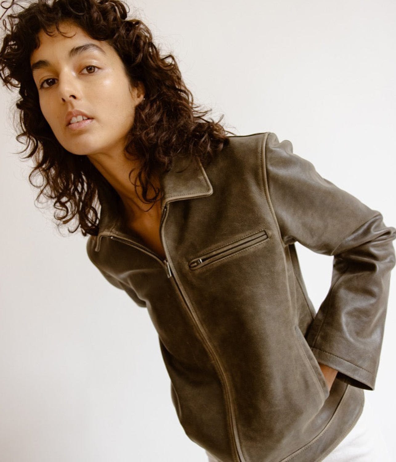 SEVILLE LEATHER JACKET- BROWN | MUSIER PARIS | MUSIER PARIS SEVILLE LEATHER JACKET- BROWN