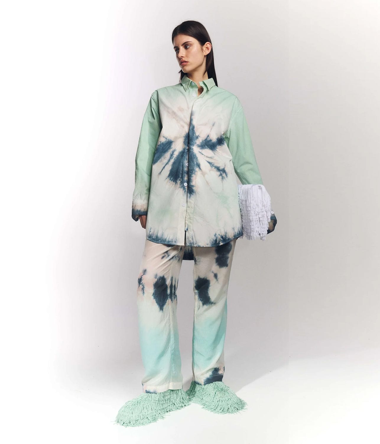 SILK COTTON LONG SLEEVE SHIRT- SPEARMINT | LUUDA | LUUDA SILK COTTON LONG SLEEVE SHIRT- SPEARMINT