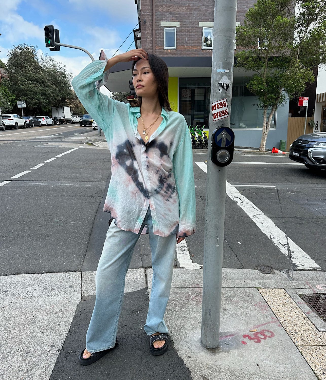 SILK COTTON LONG SLEEVE SHIRT- SPEARMINT | LUUDA | LUUDA SILK COTTON LONG SLEEVE SHIRT- SPEARMINT