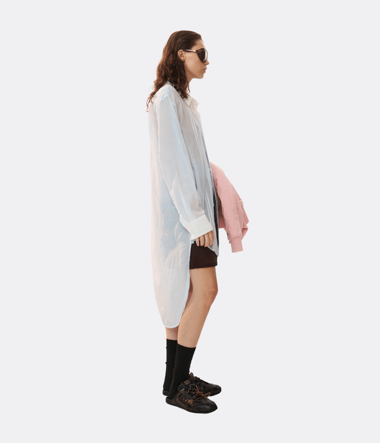 SILK COTTON PLEAT SHIRT DRESS | SLATE | LUUDA LUUDA SILK COTTON PLEAT SHIRT DRESS | SLATE