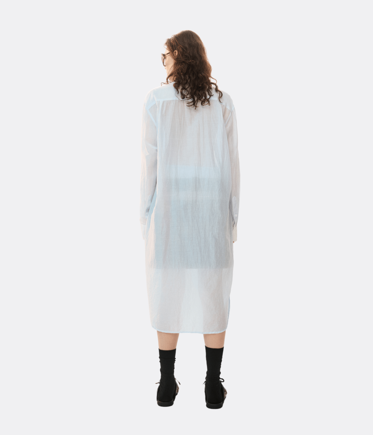 SILK COTTON PLEAT SHIRT DRESS | SLATE | LUUDA LUUDA SILK COTTON PLEAT SHIRT DRESS | SLATE