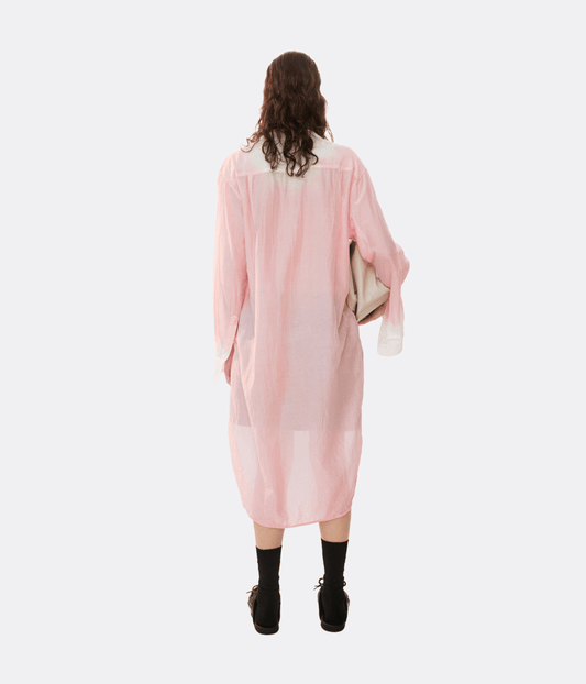 SILK COTTON PLEAT SHIRT DRESS | SLATE | LUUDA  LUUDA SILK COTTON PLEAT SHIRT DRESS | TULIP