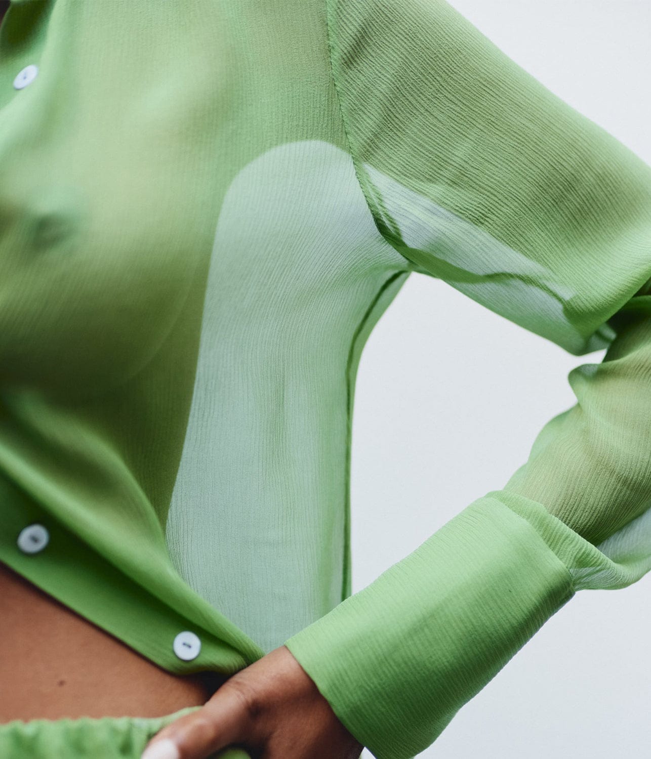 SILK GEORGETTE SHIRT- POIS | MATIN | MATIN SILK GEORGETTE SHIRT- POIS