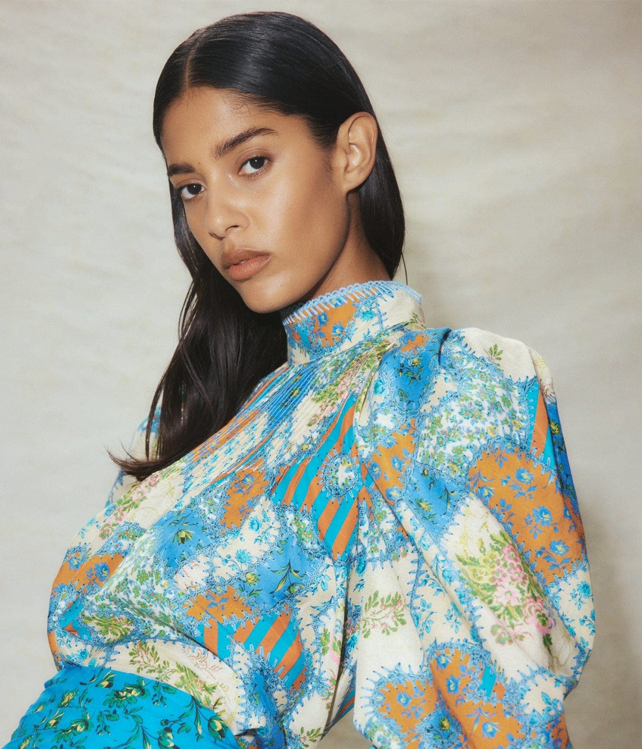 SKYE PATCHWORK BLOUSE- MULTI | ALEMAIS | ALEMAIS SKYE PATCHWORK BLOUSE- MULTI