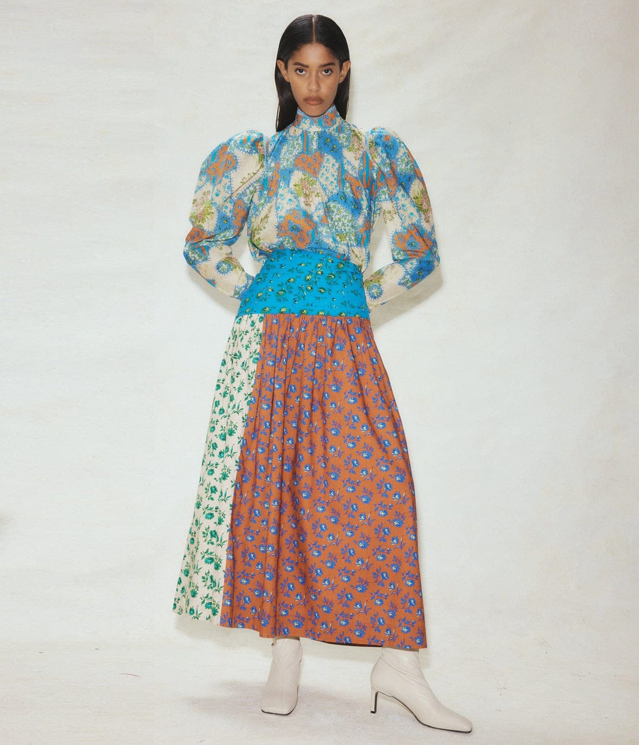 SKYE PATCHWORK BLOUSE- MULTI | ALEMAIS | ALEMAIS SKYE PATCHWORK BLOUSE- MULTI