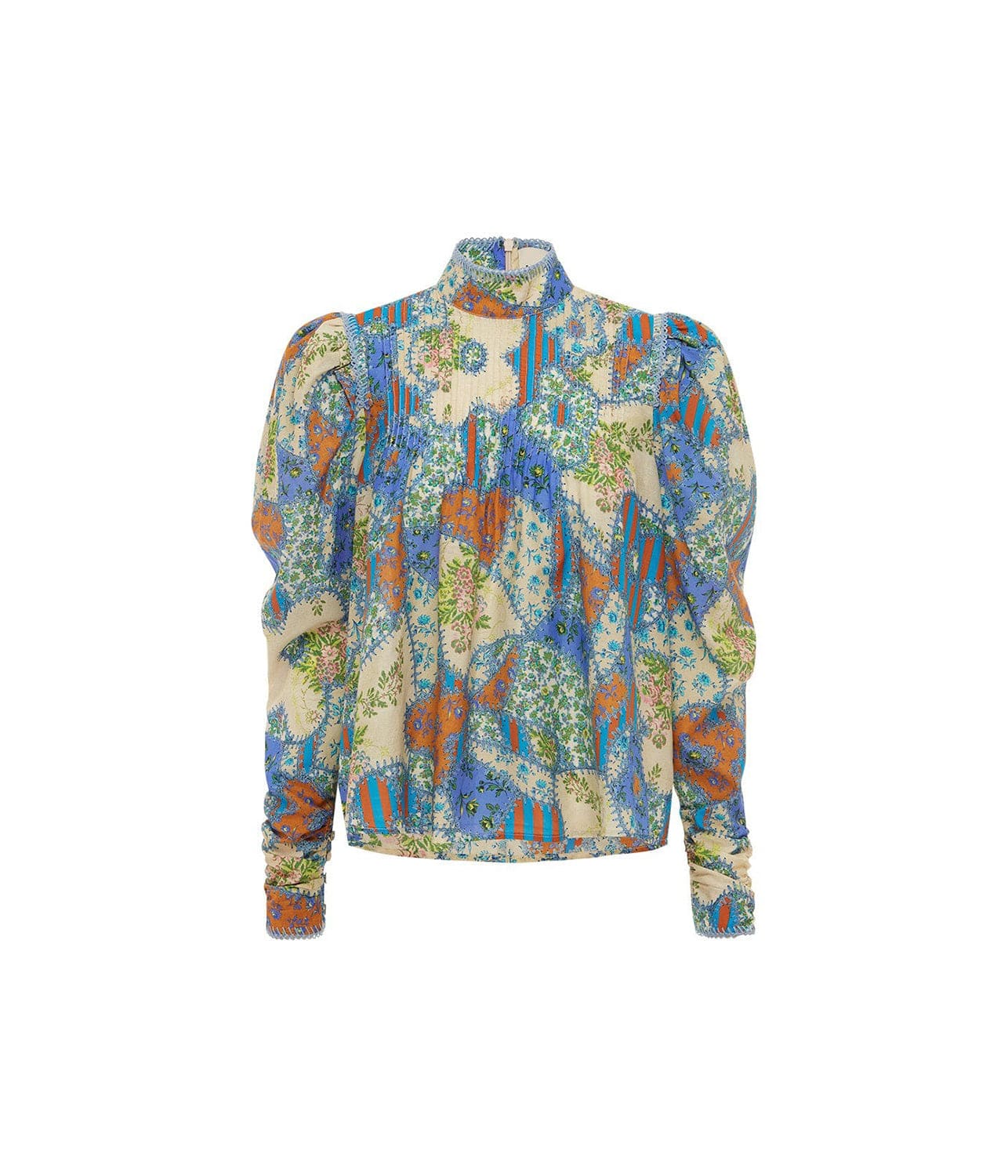 SKYE PATCHWORK BLOUSE- MULTI | ALEMAIS | ALEMAIS SKYE PATCHWORK BLOUSE- MULTI