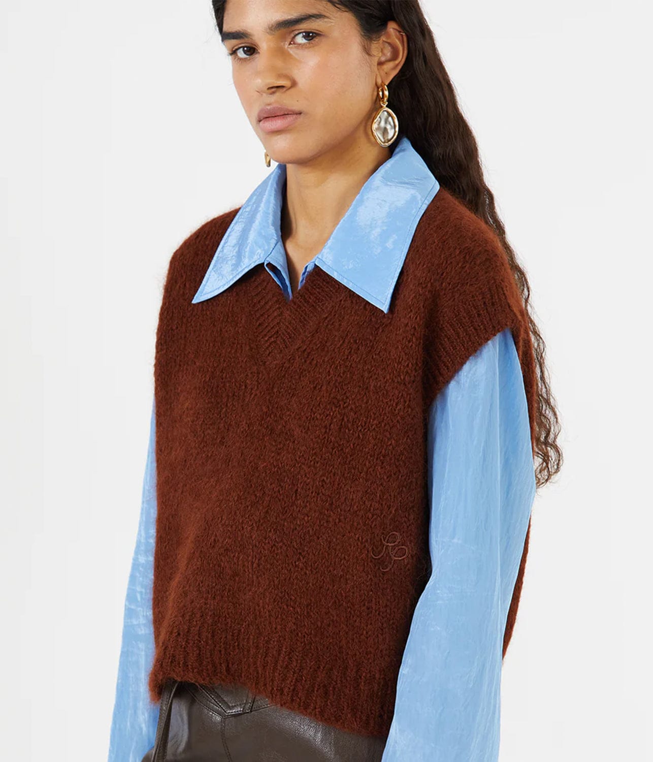 SPENCER VEST- BROWN | REJINA PYO | REJINA PYO SPENCER VEST- BROWN
