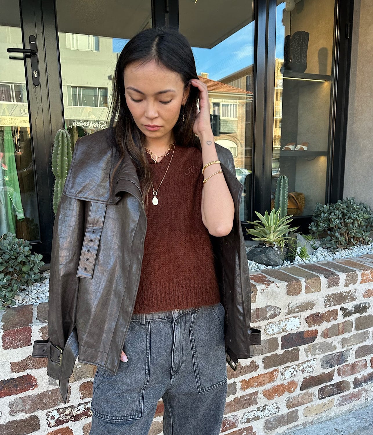 SPENCER VEST- BROWN | REJINA PYO | REJINA PYO SPENCER VEST- BROWN