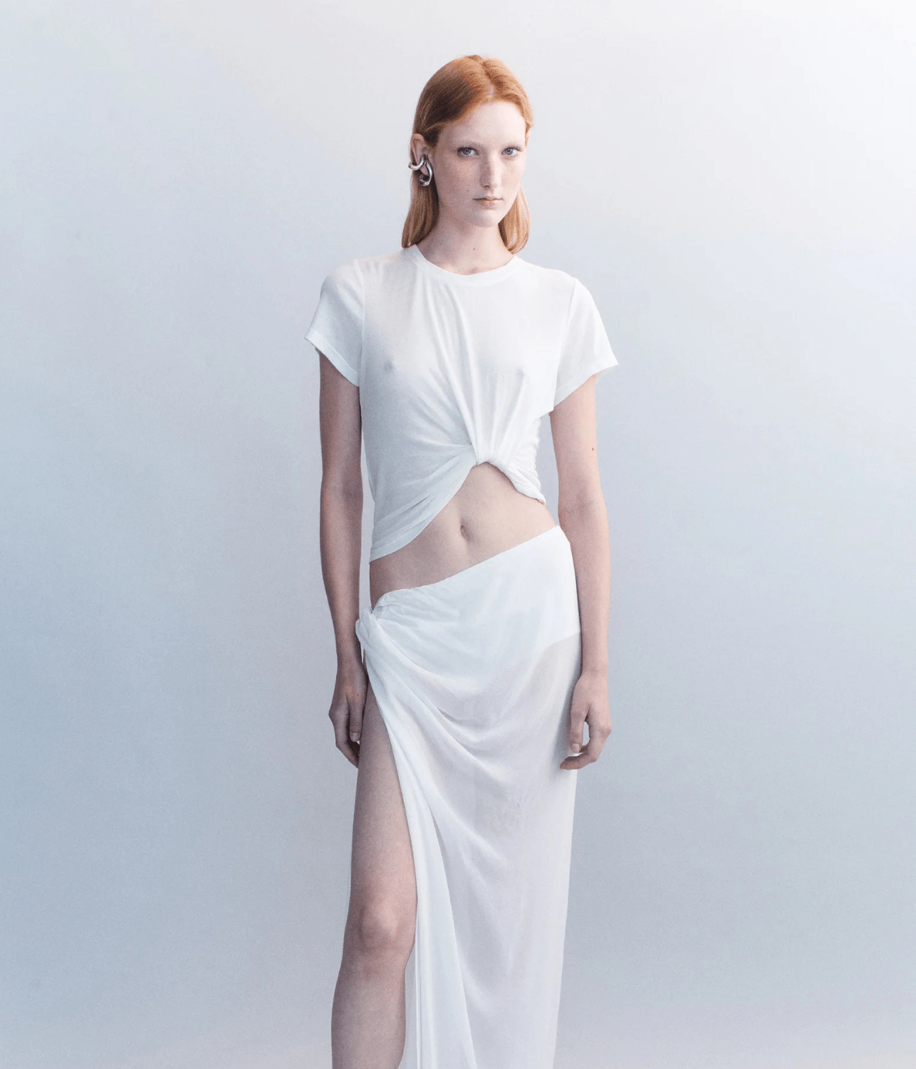 SUPIMA COTTON TUCK TEE | COURTNEY ZHENG COURTNEY ZHENG SUPIMA COTTON TUCK TEE