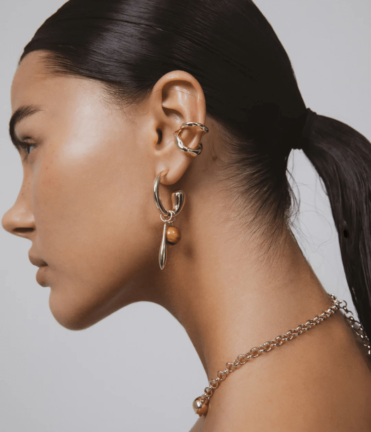 SWIRL STATEMENT CHARM EARRINGS | F + H STUDIOS F+H SWIRL STATEMENT CHARM EARRINGS
